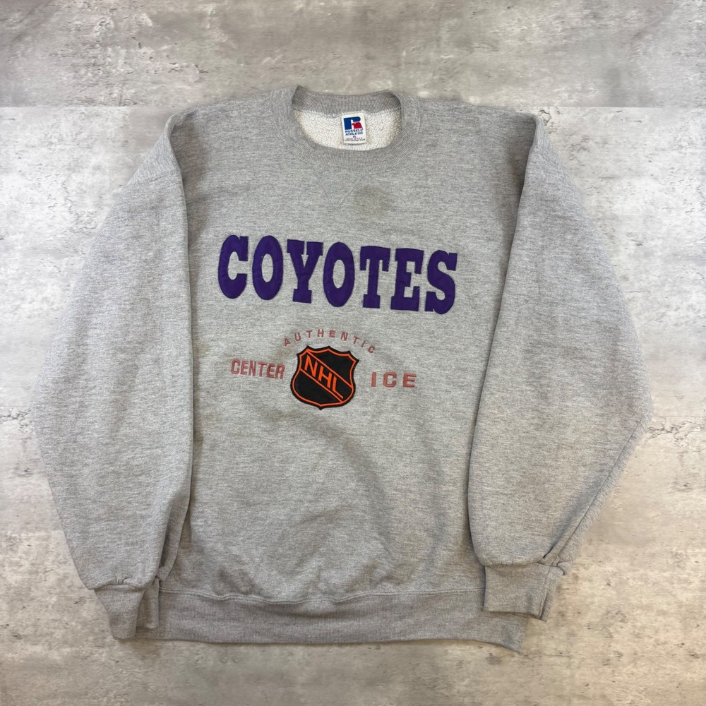 Vintage Russell Athletic NHL Phoenix Coyotes Sweatshirt Grey XL Made‎ in USA 90s